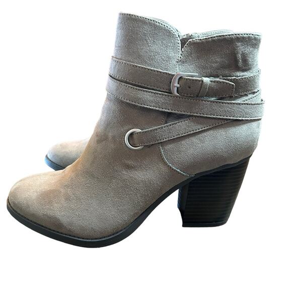 Style & Co Zolaa Block-Heel Booties Taupe Wrap Straps Boho Western NEW Size 10 - Picture 7 of 11